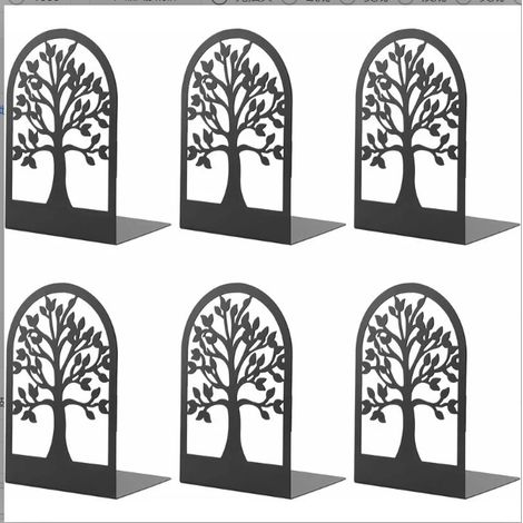Serre-livres - Métal - Design Arbre - Antidérapant - Pour Bureau École Maison - Lot de 3 Paires (1/5)