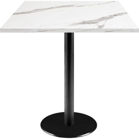 Table 70 x 70 cm - modèle Rome marbre blanc