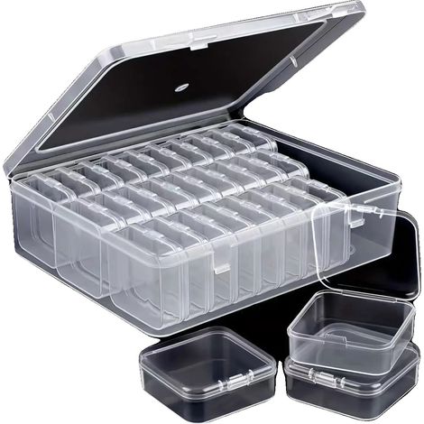 Portagioie, grande capacità, 30 scomparti, 1 scatola, 30 scatole piccole