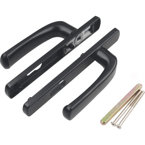 Ensemble de poignées de porte, 1 jeu de poignées de 210 mm avec pièces assorties - Noir, 85 mm (centres) (1/5)