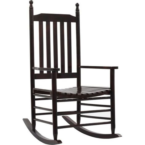 Fauteuil à bascule incurvé, bois de peuplier brun (1/5)