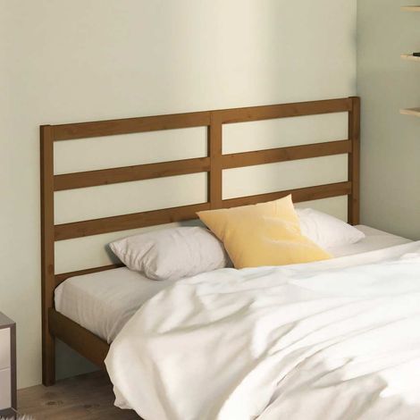 Tête de lit en bois massif de pin marron miel 126 x 4 x 100 cm, 3.46kg - PANGIVO (1/5)