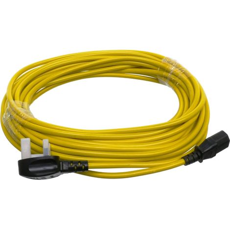Câble d'alimentation Jaune et Prise 13 A pour aspirateur série T7/1, T9/1, T10/1, T12/1, T12/1ADV (12 mètres), Plastique (1/5)