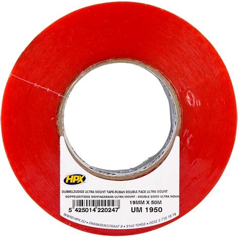 Doppelseitiges Klebeband mit starker Haftung transparent 19mm x 50m HPX - UM1950 (1/2)