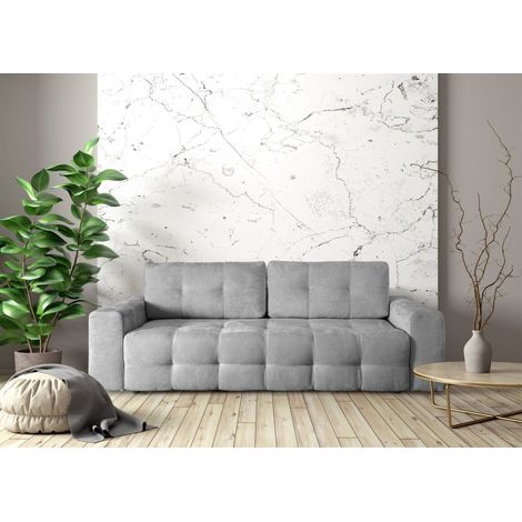 Schlafsofa Designersofa Sofa 3-Sitzer ARIELLE in Stoff Perfect Harmony Grau (1/5)