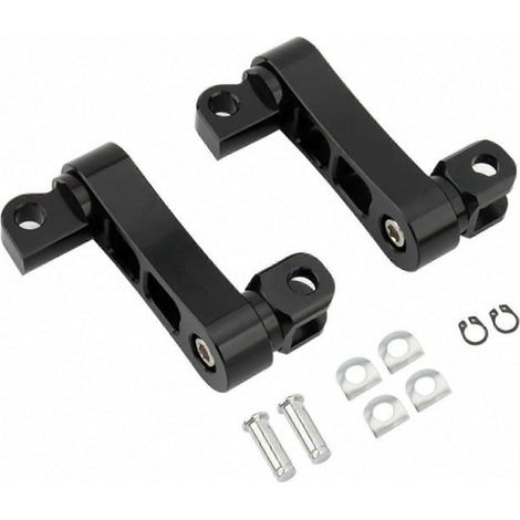 Repose-pieds passager moto réglables, supports de pieds autoroute avec bracket extension, cale-pieds homme robuste, fixation universelle pour longues routes. (1/5)