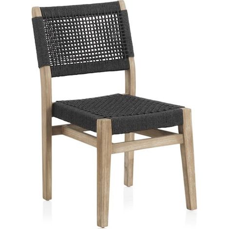 x4 chaises en bois d'acacia et corde tressée gris style naturel - gris marengo et bois naturel (1/5)