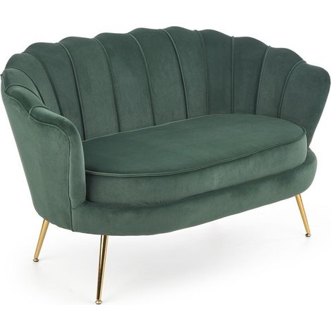 Sofá Houston 827, Verde oscuro, 133x77x77cm, Tapiz, Patas: Metal