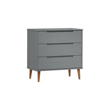 Commode MOLDE Gris 80x40x80 Bois de pin massif (1/5)