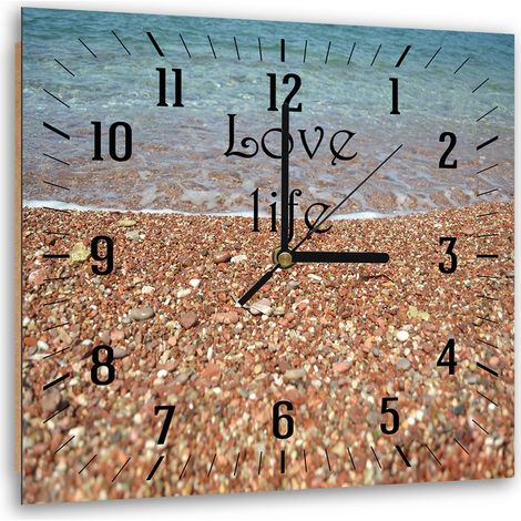 Orologio da parete, Spiaggia e pietre - 60x60 (1/5)