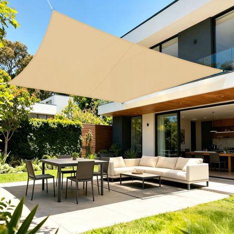 Voile d'ombrage Rectangulaire 3.5x4.5m,avec 95% UV pour Extérieur (1/5)