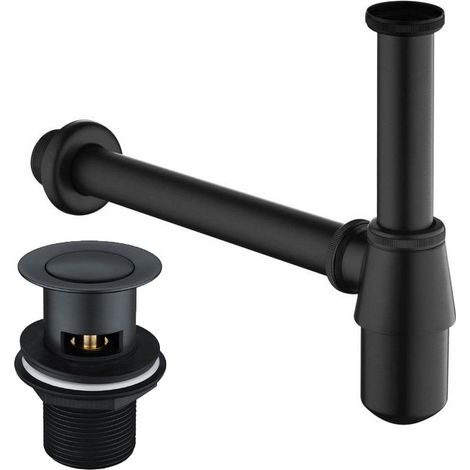 Black Bottle Trap Bathroom Basin Sink Pipe Adjustable Outlet Pop up Waste Brass