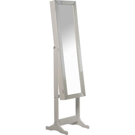 Miroir sur pied avec porte en PS avec cadre miroir blanc 40,5 x 38 x 161 cm, INT. 26 x 110 cm (1/5)