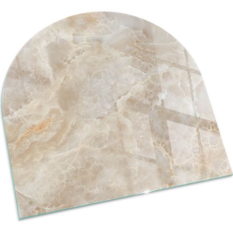 Décorative Plaque Carrée de protection de sol en verre trempé pour cheminée ou poêle moderne Motif pierre naturelle 100x100 cm