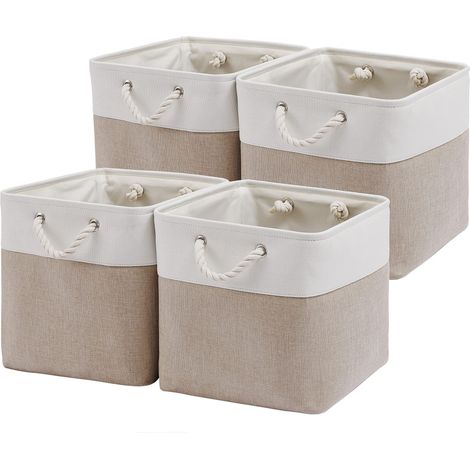 Grande boîte de rangement pliable en tissu avec corde bloc de rangement pliable convient pour la maison, le bureau, la garde-robe, le rangement de vêtements et de jouets. (1/5)