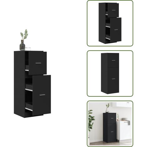 vidaXL Armoire d'apothicaire noir 40x41x118 cm bois d'ingénierie