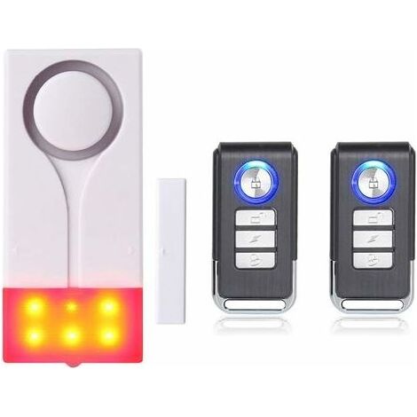 Alarme pour Porte et Fenêtre - Alarme Antivol sans Fil avec Un Son Puissant de 105 DB et Une Lumière Vive, Facile à Installer (Comprend 1 Alarme et 2 Télécommande)dengyank (1/5)