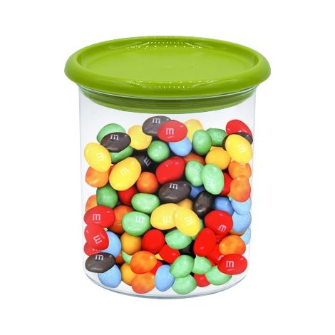 Barattolo in Plastica Barattolo per alimenti da 250 ml Milleusi Trasparente Contenitore Multiuso Rotondo con Coperchio ermetico - Verde (1/4)