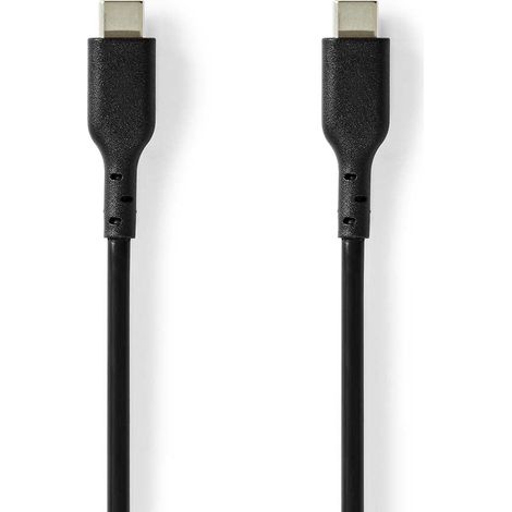 Cavo usb usb 20 usb c maschio usb c maschio 240 w 480 mbps placcato nickel 200 m tondo pvc nero label