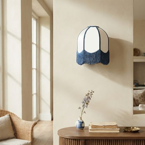 Aplique de Pared Blanco con Flecos Azules  Serie IRIS II (1/5)