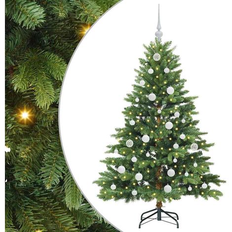 Sapin de Noël Arbre de Noël artificiel avec 150 LED Vert 150 cm PE et PVC (1/5)