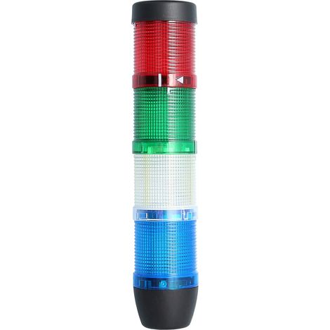 STEX24 Signalsäule blau-weiß-grün-rot, 50mm, 24V AC/DC, LED-Blinklicht SS50-OB4/24 106 MaßeLänge265,0mm, Durchmesser 50,0mm - 1 Stück (1/2)
