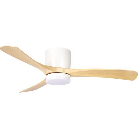 Ventilador de Techo DC Paterna ABRILA Blanco/Haya, 117 cm, LED 18W 2250 lm, 3 Aspas, 6 Velocidades y Mando (1/4)