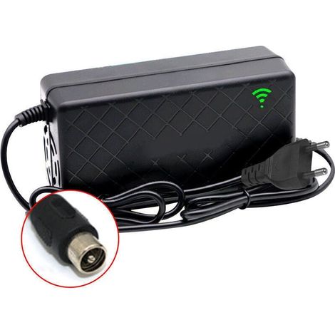 24V 2A Velo Electrique Velo Chargeur De Batterie Au Lithium Intelligent Sortie 29.4V 2A Chargeur Port Cc Chargeur Rapide Avec Ventilateur De Refroidissement, Prise Rca, (1/5)