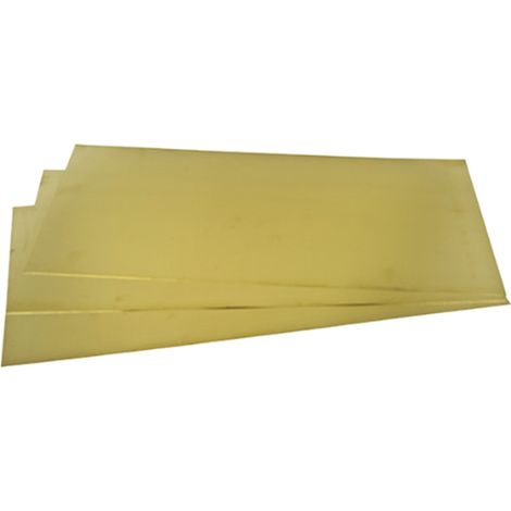 Rs Pro – Feuille de métal en laiton 600mm x 300mm x 0.45mm – Lot de 3 – Résistance à la corrosion – Pour projets de bricolage avancés