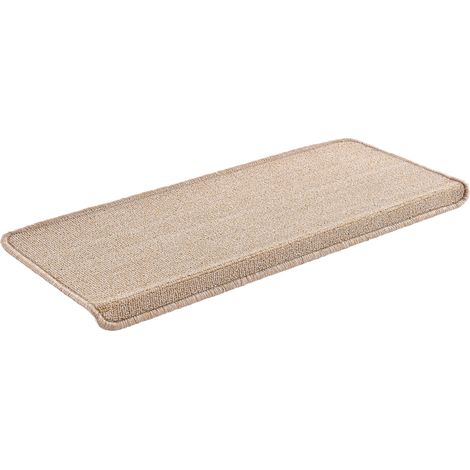 Juego de 15 peldaños rectangulares antideslizantes de 65 x 24 cm con borde beige 030007607 (1/5)