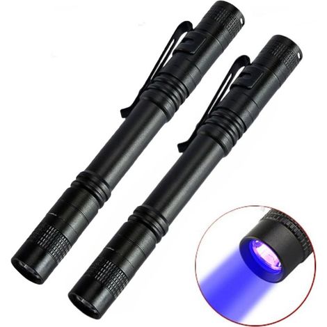 Torcia UV da 13 cm, torcia a raggi ultravioletti, torcia a penna a LED con clip da tasca ultracompatta, funziona con 2 batterie AAA (non incluse) (1/5)