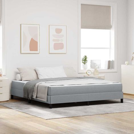 Boxspringbett mit Matratze Hellgrau 180 x 200 cm Stoff