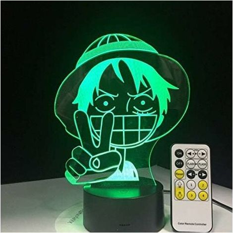 3D Led Touch Switch Nuit Lumière One Piece Lampe De Table Usb Couleurs Atmosphères Décor Led Éclairage Pour Cadeaux D'anniversaire (1/5)