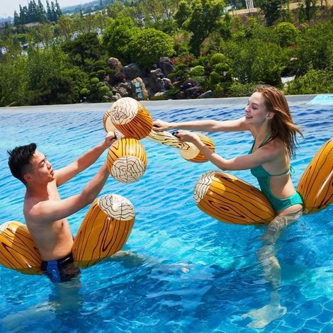 Kit De Combat Flottant Gonflable Pour Piscine – 2 Radeaux + 2 Bâtons – Jeu D’équilibre – Enfants Et Adultes – PVC épais