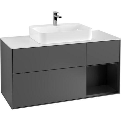 V&B Waschtischunterschrank Wandbeleuchtung Finion 120cm, Pl w m, Reg re bla m, Anthrac. m (1/2)