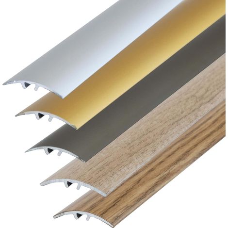 90 cm Übergangsprofil – 1 Stück – Silbernes Aluminium – Schraubbefestigung – Für verschiedene Bodenbeläge – 50 mm Breite (1/5)