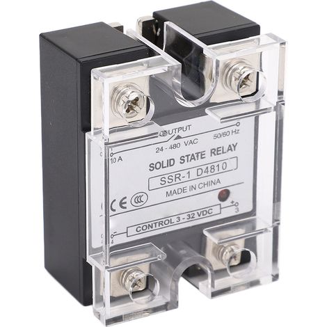 Relais statique 10 A, commande CC, module de relais semi-conducteur CA (SSR), tension de charge 24-480 V CA (1/5)
