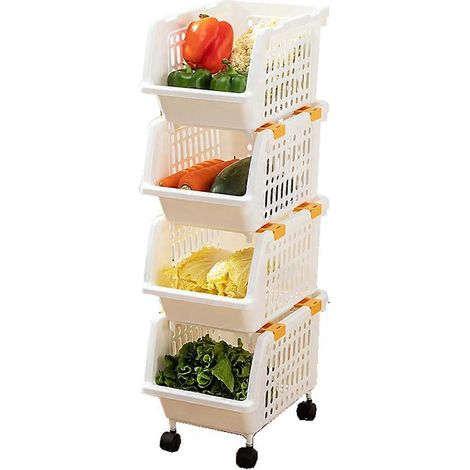 Boîte de rangement empilable en plastique, petite boîte de rangement ouverte sur le devant -- (1/5)