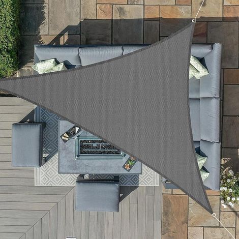 Sonnensegel dreieckig wasserdicht 95 UV Schutz Garten 4x4x4 Anthrazit (1/5)