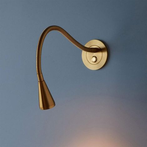 Lampe de lecture murale LED, col de cygne flexible, lumière chaude 3000K (dorée) (1/5)