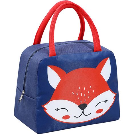 Sac déjeuner mignon motif animal cartoon imperméable grande capacité portable isotherme pour femmes hommes renard (1/4)