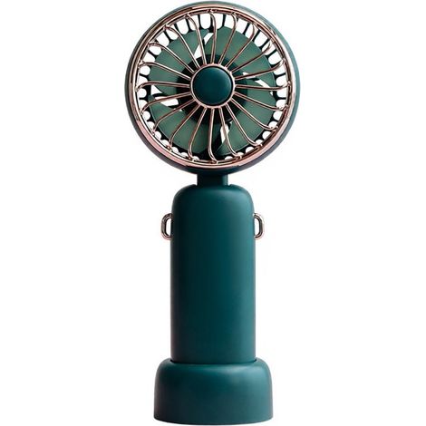 Nuevo ventilador de escritorio USB portátil, mini ventilador para exteriores, pequeño y grande, recargable, para colgar alrededor del cuello, verde [Modelo convencional F40 - 4800 mAh]