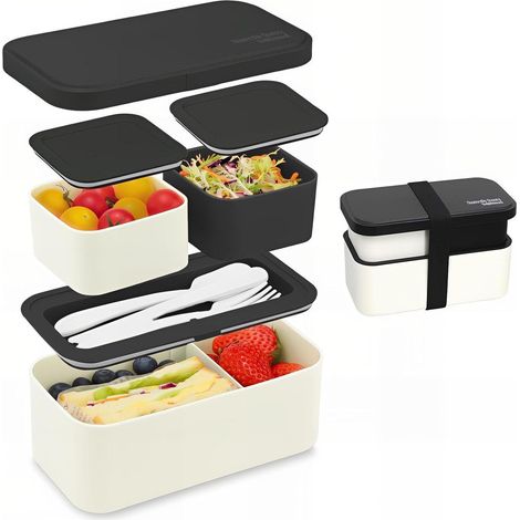 Bento Box 1450ML mit 3 Fächern, auslaufsicher, BPA-frei, für Kinder & Erwachsene (1/5)