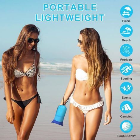 Couverture De Plage - 210 Cm X 200 Cm - Impermeable Et Anti-sable - Pour Pique-nique Camping Randonee - 1 Piece (1/5)