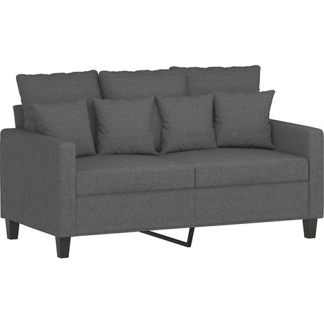 Canapé Sofa à 2 places Gris foncé 120 cm Tissu (1/5)