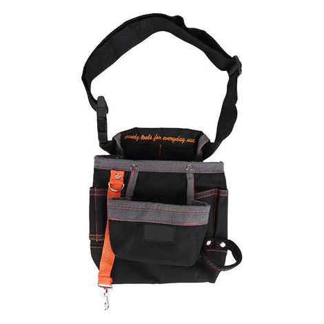 RHG Sacs à outils de ceinture à 8 poches, pochette Portable réglable, sac d'électricien (noir, bord gris) (1/5)