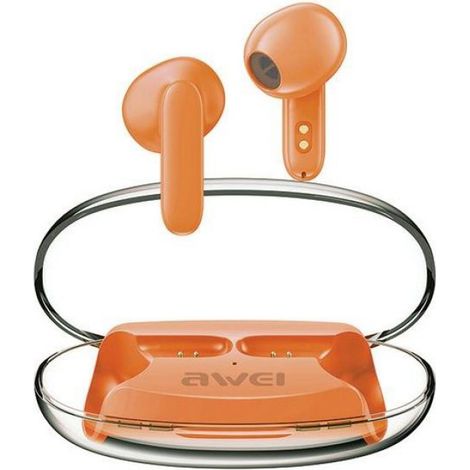 Casque Bluetooth TWS - - T85 - Bluetooth 5.3 - ENC - Station d'accueil Orange (1/5)