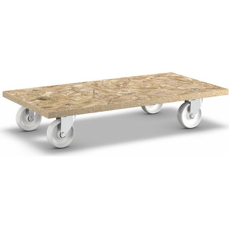 Wagner, Lot de 2 plateaux roulants en OSB, rectangulaire, L x