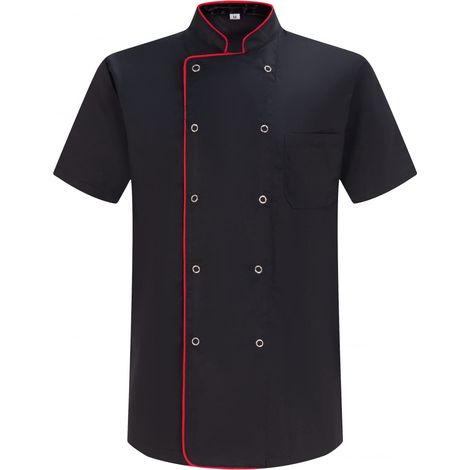 Veste de chef pour hommes Uniforme d'accueil 6821 X-Large Veste de cuisine 6821B Noir (1/2)
