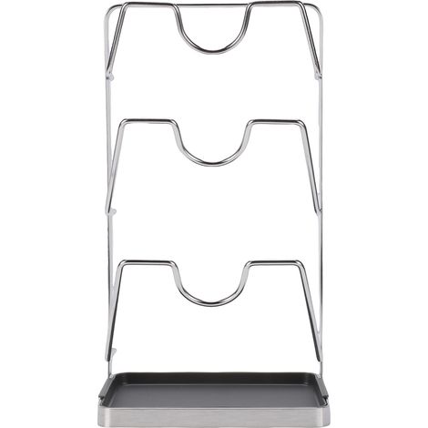 Porte-couvercles de comptoir en acier inoxydable, organisateur de planche à découper, support pour couvercles de casseroles et poêles à 3 niveaux pour la cuisine (1/5)